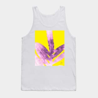 Green Fern on Bright Yellow Inverted Tank Top